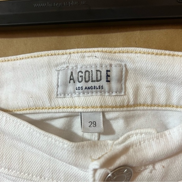 Agolde | Sophie Crop High Rise Distressed Skinny Jeans Raw Hem White Size 29 - Picture 2 of 16